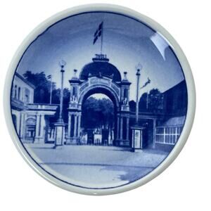 Royal Copenhagen Mini Plate Tivoli Porcelain Blue Display Wall Art 3.25 Inch